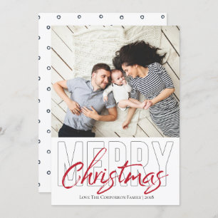 Tarjeta navideña de merry de tipo negrita