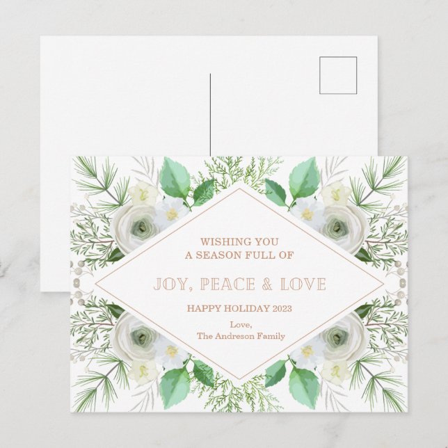 Tarjeta navideña de merry Personalizado Navidades  (Anverso / Reverso)