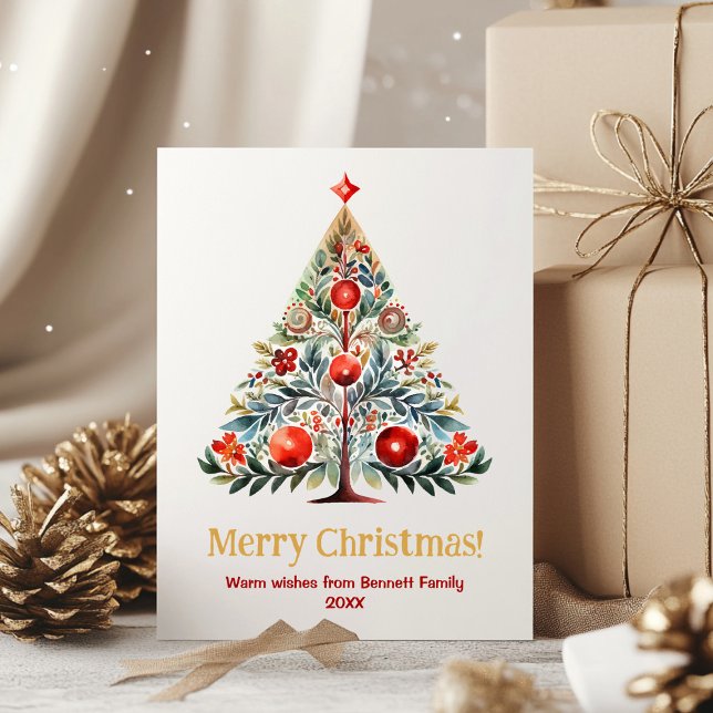 Tarjeta navideña de navidad (Understated elegance for the holidays 🌟 Watercolor tree vibes, Scandinavian chic 🎁)