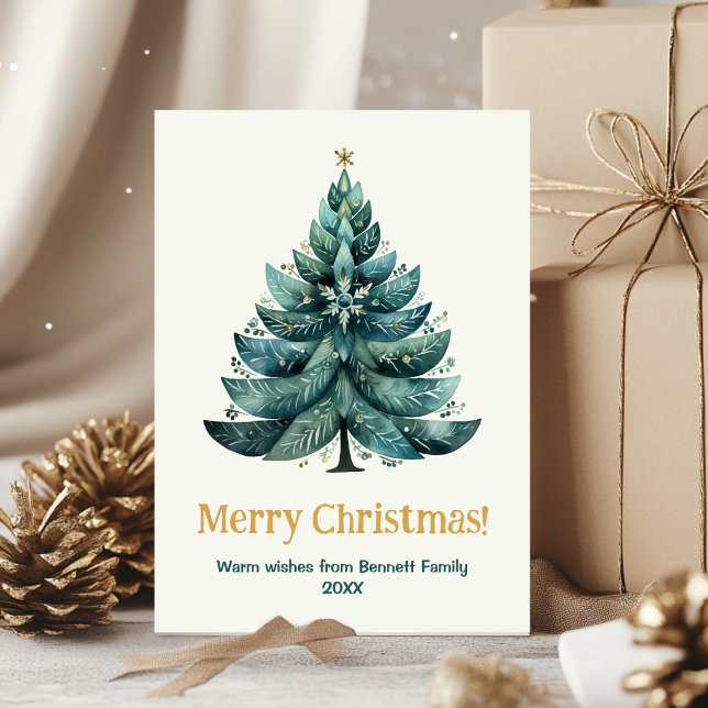 Tarjeta navideña de navidad (Scandinavian style meets Christmas joy 🎄 Send love with this timeless watercolor design!)