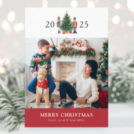 Tarjeta navideña de navidad con Feliz collage de f