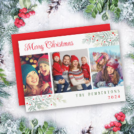 Tarjeta navideña de navidad con Feliz collage de f