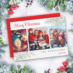Tarjeta navideña de navidad con Feliz collage de f