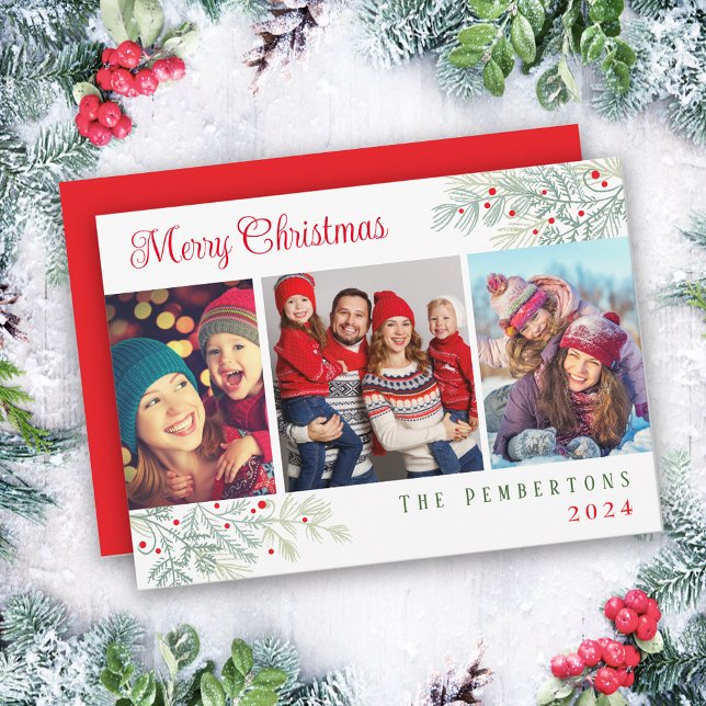 Tarjeta navideña de navidad con Feliz collage de f (Subido por el creador)