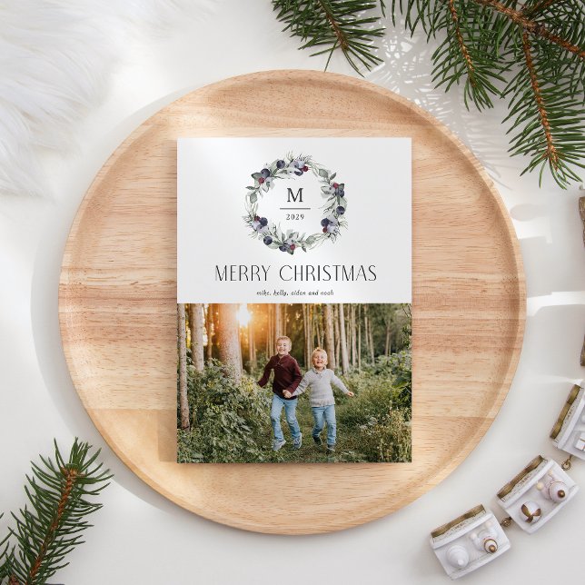 Tarjeta navideña de navidad con monograma (Subido por el creador)