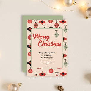 Tarjeta navideña de navidad de mediados del siglo