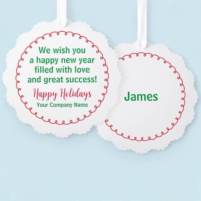 Tarjeta navideña de navidad de papel para empresas (MISOOK Paper Christmas Ornament with Name)