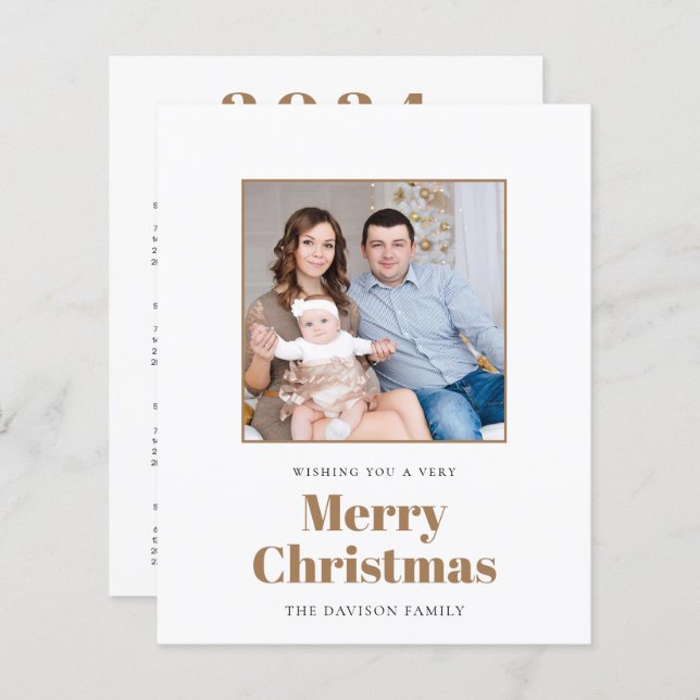 Tarjeta navideña de navidad para el calendario de  (Anverso / Reverso)