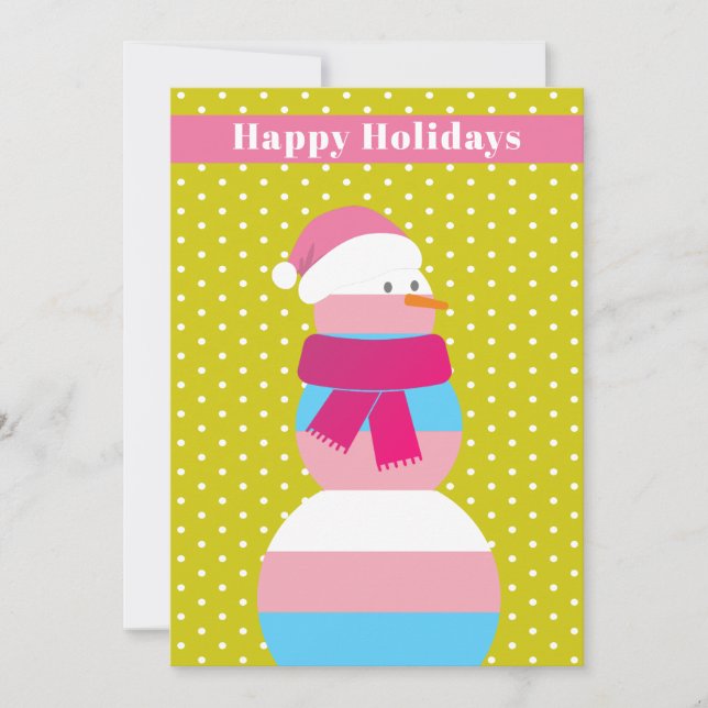Tarjeta navideña de Navidad para snowwoma transgén (Anverso)