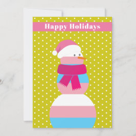 Tarjeta navideña de Navidad para snowwoma transgén