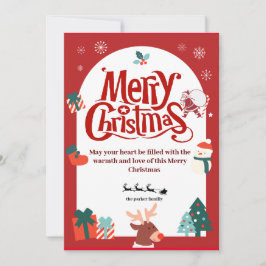 Tarjeta navideña de navidad roja