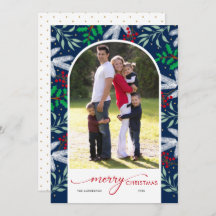 Tarjeta navideña de navidad verde arca foto de mer