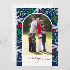 Tarjeta navideña de navidad verde arca foto de mer