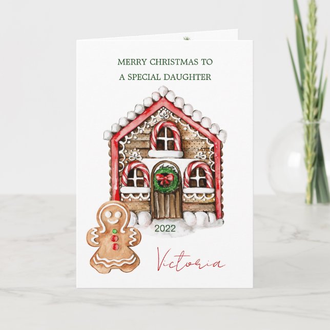 Tarjeta navideña de Navidades de la casa Candy Can (Anverso)