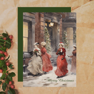 Tarjeta navideña de Navidades de la era victoriana