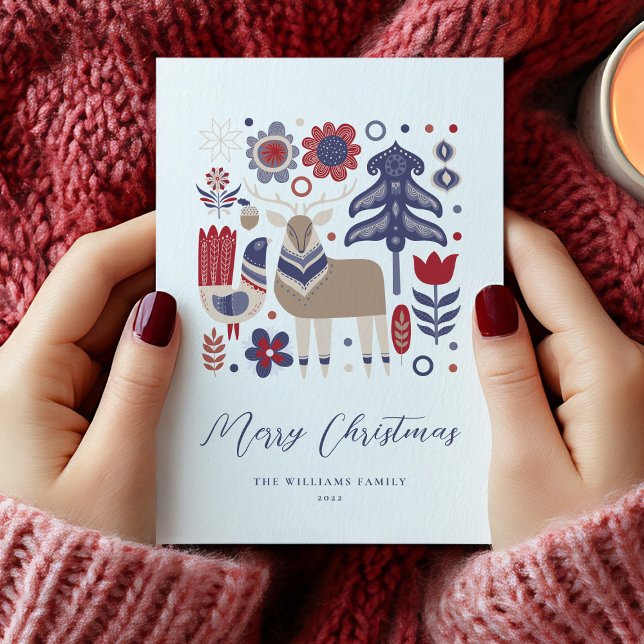 Tarjeta navideña de Navidades escandinavos (Scandinavian Scandi Christmas Holiday Card)