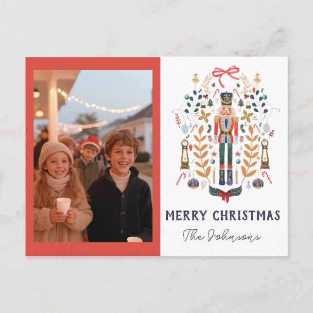 Tarjeta navideña de Navidades fotográficos desnudo (Anverso)