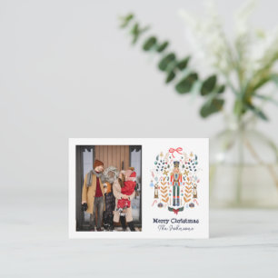 Tarjeta navideña de Navidades fotográficos desnudo