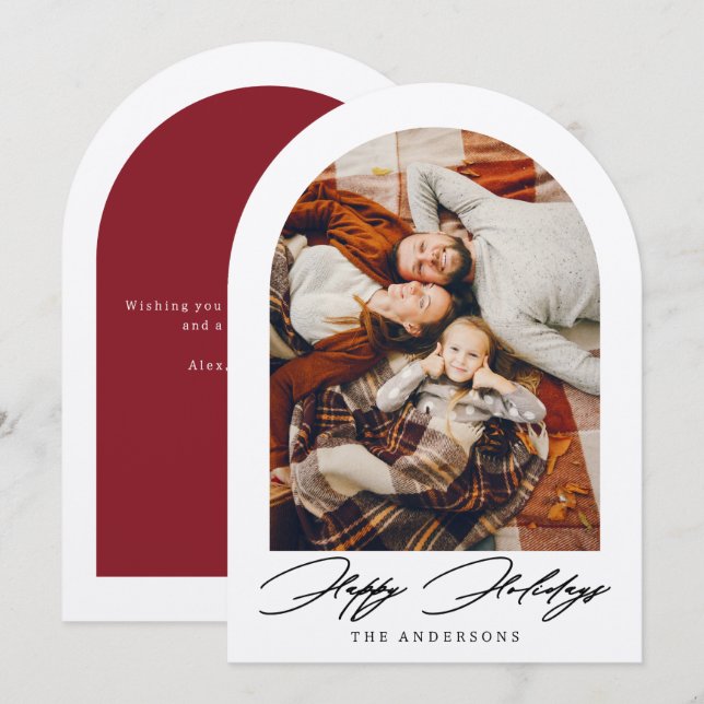 Tarjeta navideña de Navidades navideños de fotogra (Anverso / Reverso)