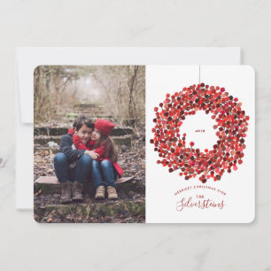 Tarjeta navideña de Navidades Wreath Berries de co
