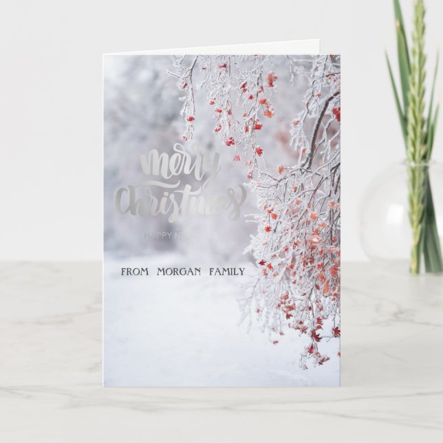 Tarjeta navideña de nieve Winter Wonderland (Anverso)