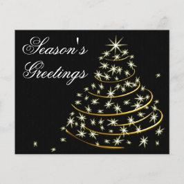 Tarjeta navideña de oro negro de presupuesto