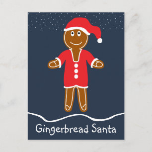 Tarjeta navideña de pan de jengibre para Santa Nav