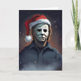 Tarjeta navideña de películas de terror espeluznan