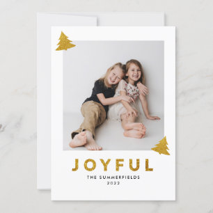 Tarjeta navideña de purpurina joyful Photo Navidad