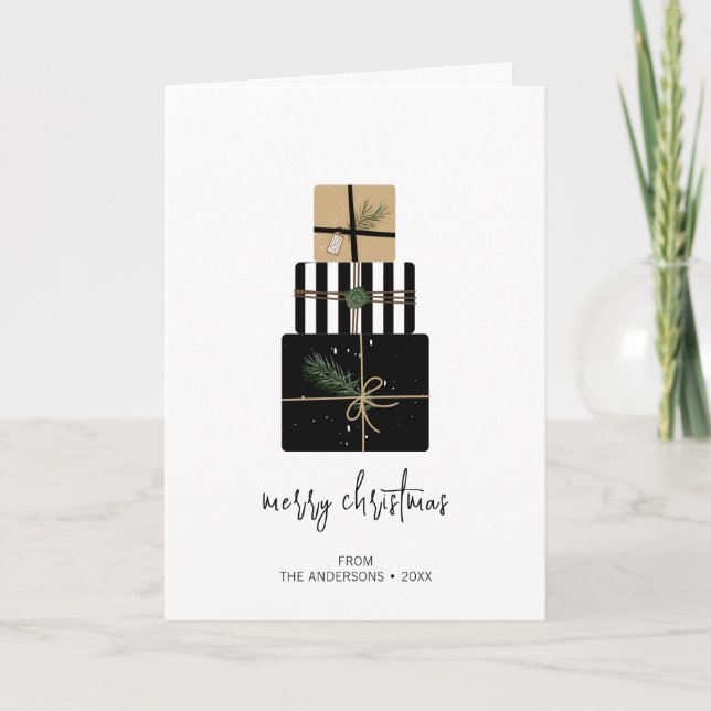 Tarjeta navideña de regalo de navidad moderna (Anverso)