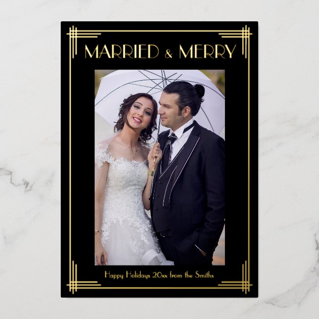 Tarjeta navideña de Relieve metalizado dorado Art  (Anverso)