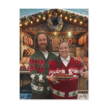 Tarjeta navideña de salchicha para renos de mercad