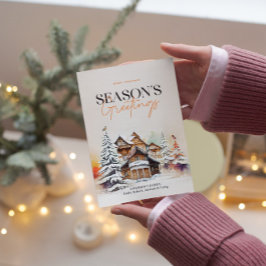 Tarjeta navideña de saludos de invierno en tempora