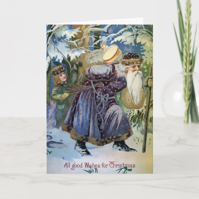 Tarjeta navideña de Santa Claus (Anverso)