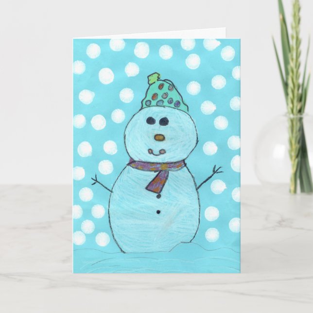 Tarjeta navideña de Snowman para Alicia (Anverso)