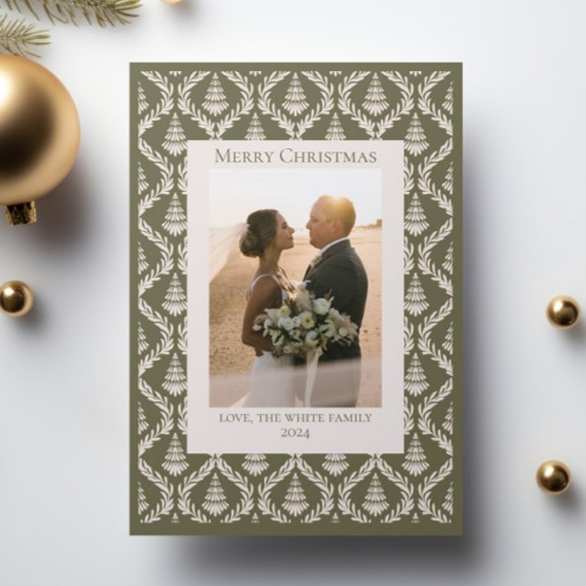 Tarjeta navideña de vacaciones con patrón de árbol (Subido por el creador)