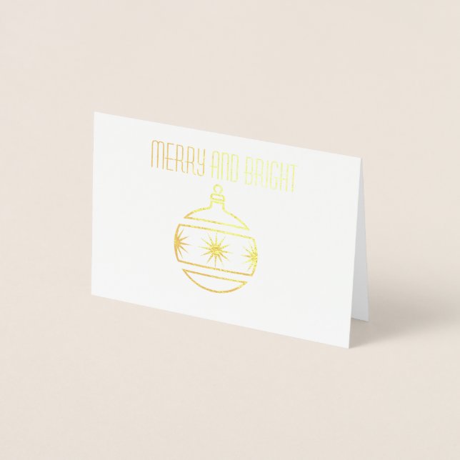 Tarjeta navideña de vacaciones de Relieve metaliza (Anverso)