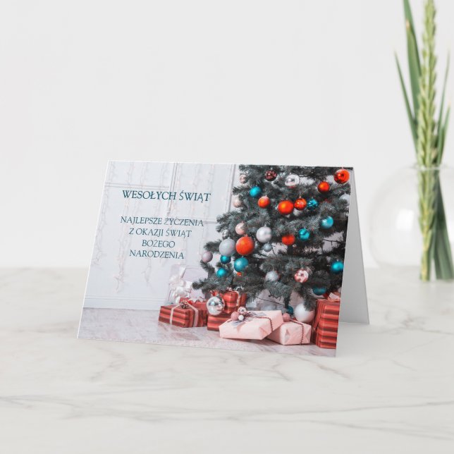 Tarjeta navideña de vacaciones en Baubles de Polon (Anverso)