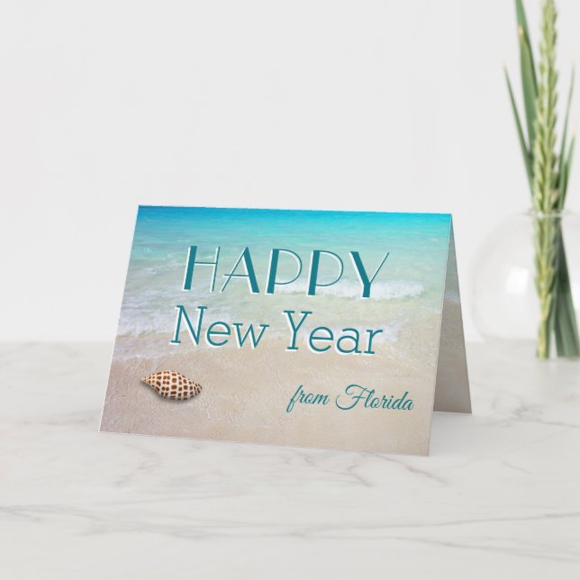 Tarjeta navideña de vacaciones feliz año nuevo de  (Anverso)