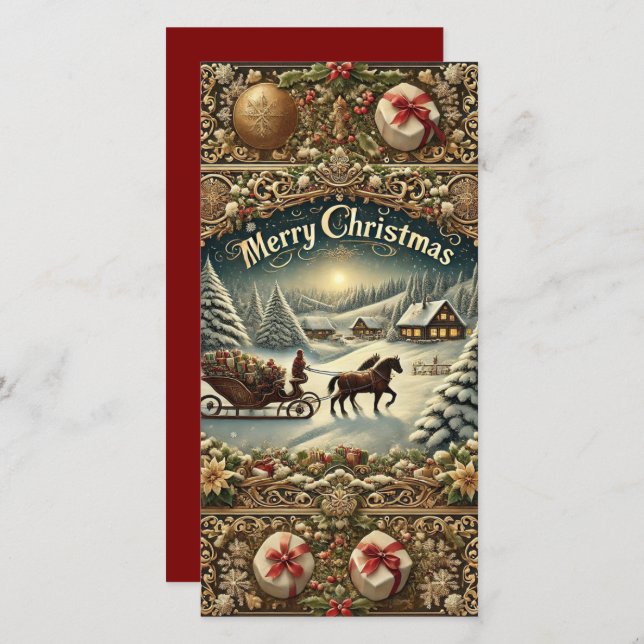 Tarjeta navideña de viajes por ESleigh a los Navid (Anverso / Reverso)