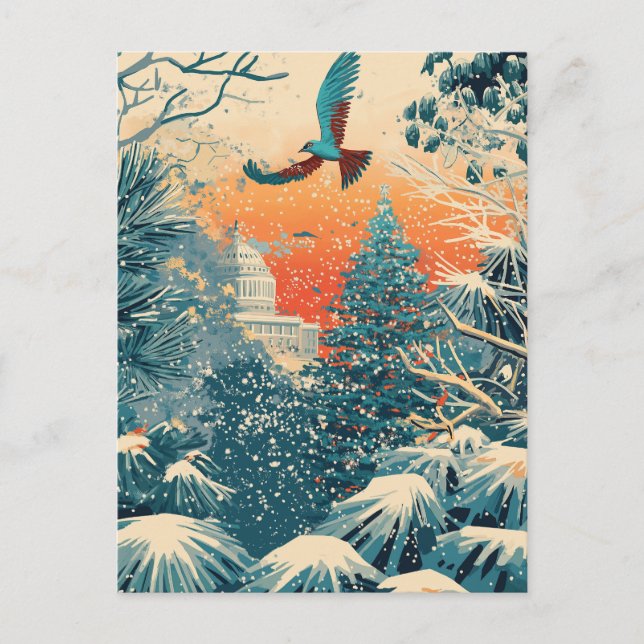 Tarjeta navideña del árbol de navidad del Capitol  (Anverso)