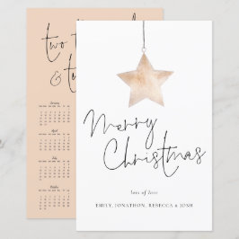 Tarjeta navideña del calendario de guiones de estr