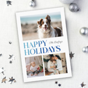 Tarjeta navideña del gradiente de vacaciones feliz