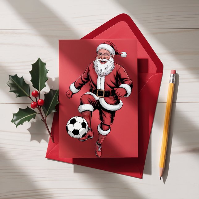 Tarjeta navideña del jugador de fútbol rojo Navida (Subido por el creador)