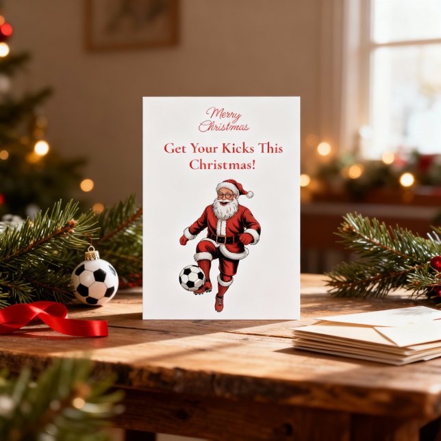 Tarjeta navideña del jugador de fútbol rojo Navida (Subido por el creador)