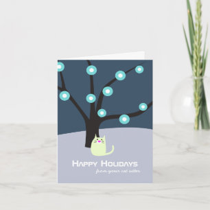 Tarjeta navideña del lugar del gato