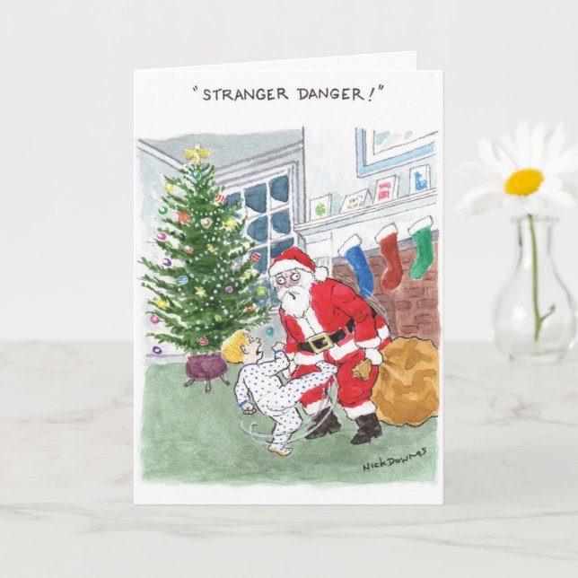Tarjeta navideña divertida - Navidades de peligro  (Planta pequeña)