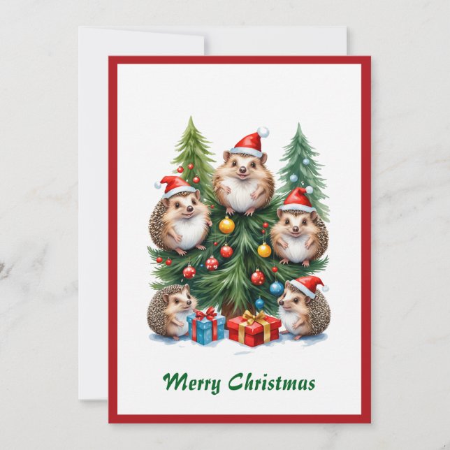 Tarjeta navideña divertida para animales de color  (Anverso)