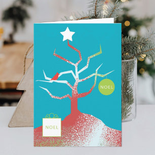 TARJETA NAVIDEÑA DOBLADA ÁRBOL DEL ARTE