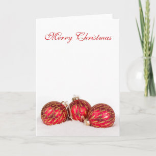 Tarjeta navideña en rojo bauble - Personalizada